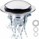 Chrome Bathroom Sink Drain Stopper,Welsan Universal Pop-Up Drain Stopper Plug Strainer with Hair Catcher for 1 1/8"-1 1/2" Drain Hole,Anti-Clogging Design Chrome Plated