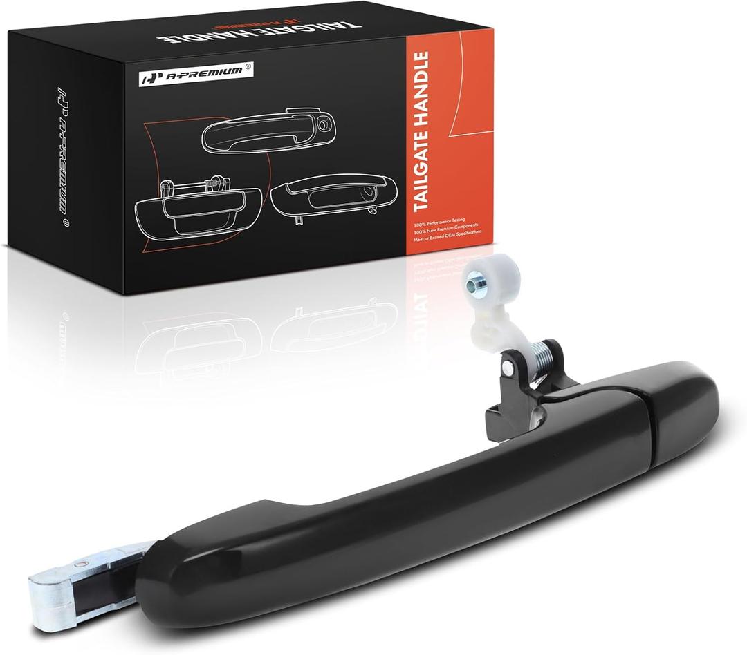 A-Premium Tailgate Handle Liftgate Latch Handle Compatible with Honda CR-V CRV 2002 2003 2004 2005 2006, Smooth Black, Replace# 74810-S9A-J01ZF