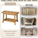 25.2" Shower Benches for Inside Shower, Waterproof HDPS Shower Stool, Teak