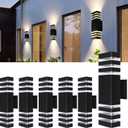 6Pack 15inch LED Square Up & Down Wall Lights,14W Outdoor Wall Light 4000K Day White Aluminum Body Waterproof IP65 LED Exterior Light Fixtures Wall Mount for House Patio Garage Garden 