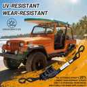 1800LB Retractable Ratchet Straps with Soft Loops(4 Pack), 1" x 12FT Heavy Duty Auto Self Retracting Tie Down Straps for Trucks, Motorcycle, Cargo, Trailer, Moving-Black