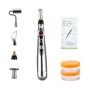 UYGHHK 5-in-1 Massage Acupuncture Pen, Electronic Pain Relief Therapy, Meridian Energy Massager Pen Self Massage Tools Muscle Healing with Massaging Gel