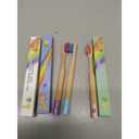 Kids Bamboo Toothbrushes, BPA-Free Soft Bristles, Eco-Friendly Natural Wooden Toddler Toothbrush, 6-Pack Travel Toothbrushes Set for Children