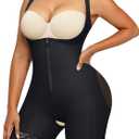 Nebility Fajas Colombianas Bodysuit Shapewear for Women Tummy Control Body Shaper Postpartum Butt Lifter with Zipper (Medium, Black)