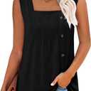 KISSMODA Womens Boho Tops for Summer Sleeveless Tanks Loose Fit Casual Blouse Daily Shirts for Leggings (S-3XL) (M)