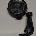 Gaiatop Mini Portable Stroller Fan, Battery Operated Small Clip on, Detachable 3 Speed Rechargeable, 360° Rotate Flexible Tripod Better Cooling for Car Seat Crib Treadmill Travel Black