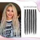 Dreadlock Extensions Clip in,24 Inch 6 Clips(24strands) Soft Black Clips in DreadsHandmade Braid Dreadlocks Hair Extensions for Women/Girls/Men Synthetic Hair Extension(24",1B#)