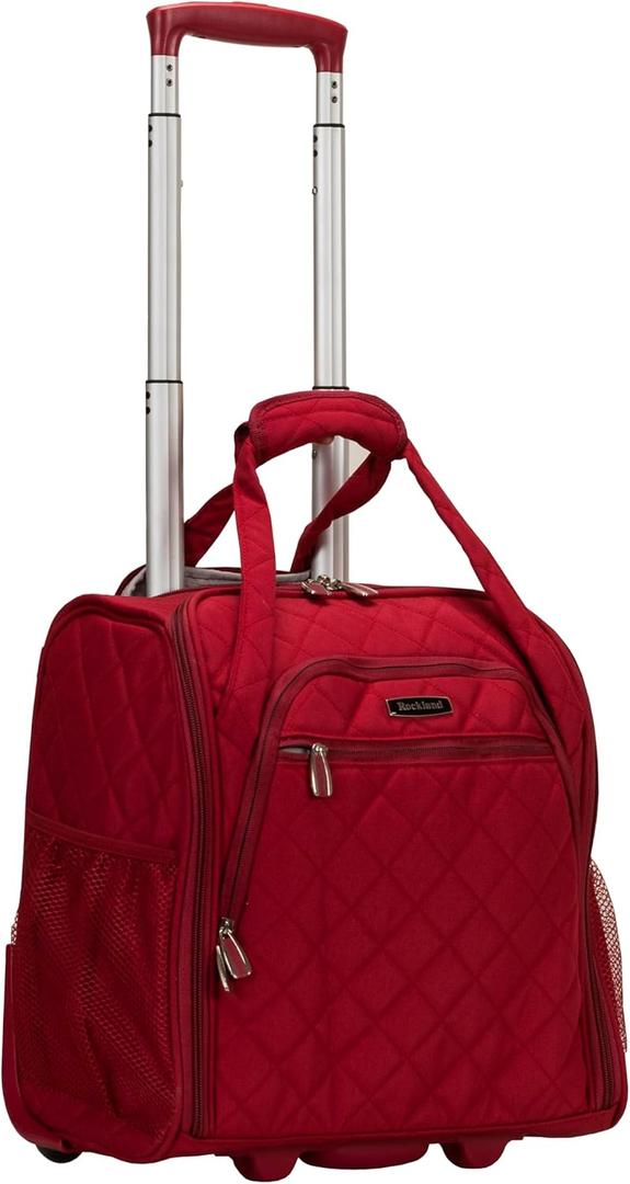 Rockland Melrose Upright Wheeled Underseater Carry-On Luggage, Red (15 Inch)
