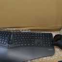 Perixx Periduo-605, Wireless Ergonomic Split Keyboard and Vertical Mouse Combo, Adjustable Palm Rest and Membrane Low Profile Keys, Black, US English Layout (11633)