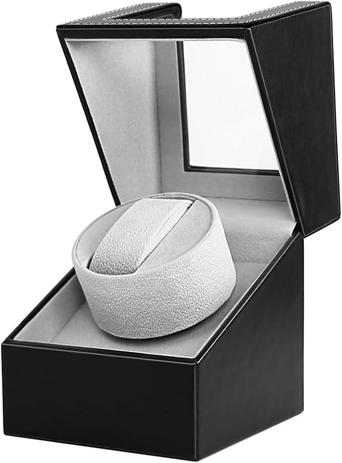 Watch Winder for Automatic Watches Watch Box Automatic Winder Japanese Motor with Battery Option (Black)