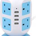 USB C Power Strip Tower, Surge Protector with 12 AC Outlet and 4 USB Ports, AiJoy 10 FT Extension Cord, 1200J Power Strip Surge Protector, USB Charging Station, Office Supplies, Dorm Essentials, Woman