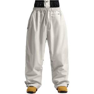 Mens Snow Pants Women Baggy Snowboard Pants Loose Fit Insulated Windproof Waterproof for Ski Hiking Winter Outdoor, White, Size XXL