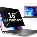 16"&16.1" Laptop Privacy Screen Compatible with Lenovo Hp Dell Acer Asus Thinkpad Envy Xps Computer 16:9 Aspect, Removable Anti Glare Blue Light Filter Protector, Peslv 16 Inch Monitor Security Shield