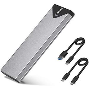 SSK M.2 NVME SATA SSD Enclosure Adapter, USB 3.2 Gen 2 (10 Gbps) to NVME PCI-E SATA M-Key/(B+M) Key Solid State Drive External Enclosure Aluminum Support UASP Trim for SSDs 2242/2260/2280