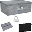 Discreet Lockable Storage Toy Bag Box Organizer Container Case 15x 9.9 x 5.1 Inches (Gray) (Grey)