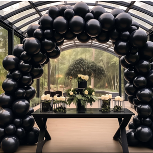 DECOCKRAT Black Latex Balloons Kit - 110PCS Party Balloons, 12'' Helium Balloon Set with Ribbon, Perfect for DIY, Birthday, Baby Shower, Wedding, Anniversary & Holiday Decoration 2 Pack