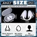 Relaxweex 2 Pack Nose Plugs for Swimming for Adults and Kids (Age 7-12), Waterproof Soft Silicone Swimming Protectors Nose Block Nostril Plugs for Swimmers Surfers Water Sports(White,Adults)