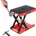 VEVOR Motorcycle Lift 1200lbs Capacity Motorcycle Stand, Deepened Anti-Slip Rubber Motorcycle Scissor Jack, Heavy Duty Steel Bike Repair Center Stand with Ratchet and Crank for ATVs, Dirt Bikes