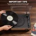 Vinyl Record Player Turntable with Built-in Bluetooth Receiver & 2 Stereo Speakers, 3 Speed 3 Size Portable Retro Record Player for Entertainment and Home Decoration