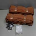 Terracotta/Burnt Orange Thick Linen Curtains 96 Inch Length 2 Panels Set for Living Room, Retro Country Boho Rust Pleat Memory Shape Curtains&Drapes Light Filtering Sheers Decor Curtains 8ft 2 Panels (40"W x 96"L( Pack of 2))