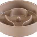 Ceramic 0.9 Cup Dog Bowl Slow Feeder for Small Dog, 6.1inch Pet Slow Feeder, Stop Bloat, Preventing Choking(Single Bowl-Brown Coffee)