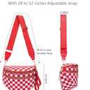 Pure Colour Crossbody Bum Bags for Women Spacious Checkered Cross body Bag Nylon Trendy Fanny Pack for Travel