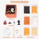 SixLadybro Halloween Candle DIY Kit, Candle Making Suplies with Ornament, Colored Candle Pellets, Cotton Wick and Glass Jar (Orange)