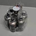 Mlici Oil and Vinegar Dispenser Set of 6 Bottles, Stainless Steel Salt Pepper Holder with 360 Rotating Holder, Cruet Soy Sauce - Premium Glass Condiment for Kitchen, Tabletop, Kitchen Containers