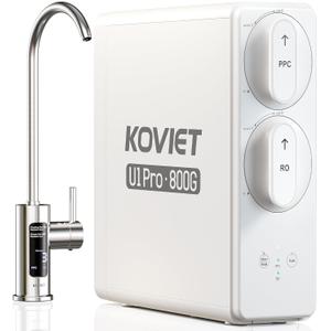 KOVIET U1 Pro Reverse Osmosis System, 800GPD Tankless Reverse Osmosis Water Filter, 10-Stage Under Sink RO Water Filtration System, NSF/ANSI 42&58 Certified with Smart LED Faucet, 3:1 Pure to Drain