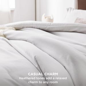 Bedsure Queen Comforter Set - Soft Bedding for All Seasons, Cationic Dyed Bed Set, 3 Pieces, 1 Queen Size Comforter (90"x90") and 2 Pillow Shams (20"x26"+2")