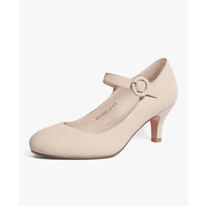 IDIFU Women's Jessy Dress Mary Jane Shoes Low Kitten Heels Closed Round Toe Office Work Wedding Pumps size 7,5