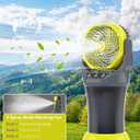 30000mAh Misting Fan Portable Battery Powered Fan with 2L Water Tank,Portable Mist Cooling Fans for Outdoor Camping Tent-120Auto Oscillating,4 Wind Speeds & Spray Modes,RGB Light Gray-Green