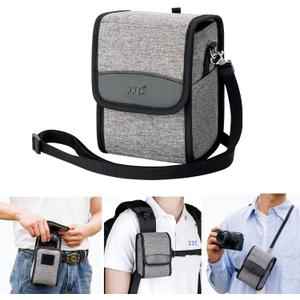 JJC Portable Travel Camera Case Pouch Crossbody Bag with Strap for Fuji Fujifilm GFX100RF X100VI X100V X100F, Ricoh GR IIIx HDF GR III GRIII GR3,Sony A6700 A6600 A6000 A6100 A6300 A6400 & More Camera