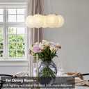 7-Lights Milk Glass Bubble Chandeliers Lighting, Modern Nordic Large Globe Chandelier Mid-Century Ball Pendant Light Fixture for Bedroom, Living Room, Dining Room, Entry, Island