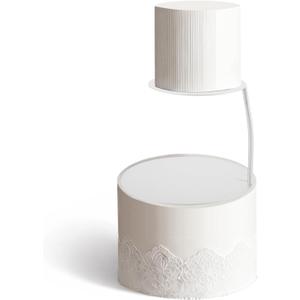 LemonRoad 4''+6'' White Floating Cake Stand 2 Tier Metal Wedding Cake Stand Spacer Separator Round Decorative Dessert Display Riser Pastry Holder for Birthday Anniversary Party Centerpiece (Classic)