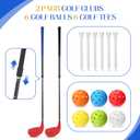 Realspring 2 Pack Backyard Golf Club Set Adjustable Golf Club for Backyard Game Plastic Chipping Clubs Hit Plastic Balls Outdoor Indoor Training Practice Gift(Black and Blue,Right Hand)