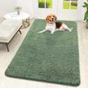 OLANLY Dog Door Mat for Muddy Paws 59x32, Absorbs Moisture and Dirt, Absorbent Non-Slip Washable Doormat, Quick Dry Chenille Mud Mat, Entry Indoor Entryway Carpet for Inside Floor, Olive Green
