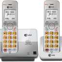 AT&T EL51203 DECT 6.0 2-Handset Cordless Phone - Full Duplex Handset Speakerphone, Caller ID/Call Waiting, Backlit Keypad & Display, Intercom, ECO Mode, White/Silver