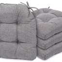 Chair Cushions for Dining Chairs, 4 Pack Soft and Comfortable Chair Cushions Pads with Ties, Seat Cushions for Kitchen ChairsDining Room (4 Pack 17x16, Light Gray)