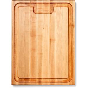 John Boos Aujus Series Rectangular Wooden Maple Cutting Board 24x18  1.5 Thick, 18-lb Reversible Butcher Block with Sloped Juice Groove, Edge-Grain & Finger Grips  Made in the USA
