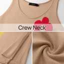 ZESICA Women's Summer Knit Bodycon Midi Dress 2026 Sleeveless Floral Crewneck Color Block Long Beach Party Dresses (Khaki)