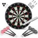 Amazon Basics Dartboard for Adults, Regulation Size, with Steel Tip Darts