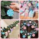 Panelee 24 Pcs Christmas Candy Ornaments Pastel Candy Cane Peppermint Ornament for Christmas Tree PVC Xmas Lollipop Peppermint Hanging Decoration for Holiday Xmas Tree Party Decoration