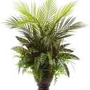 Nearly Natural 27in. Mixed Areca Palm, Fern & Peacock with Planter