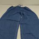 Love Welove Fashion Wide Leg Jeans for Women Elastic High Waisted Pull On Drawstring Baggy Denim Pants Plus Size M