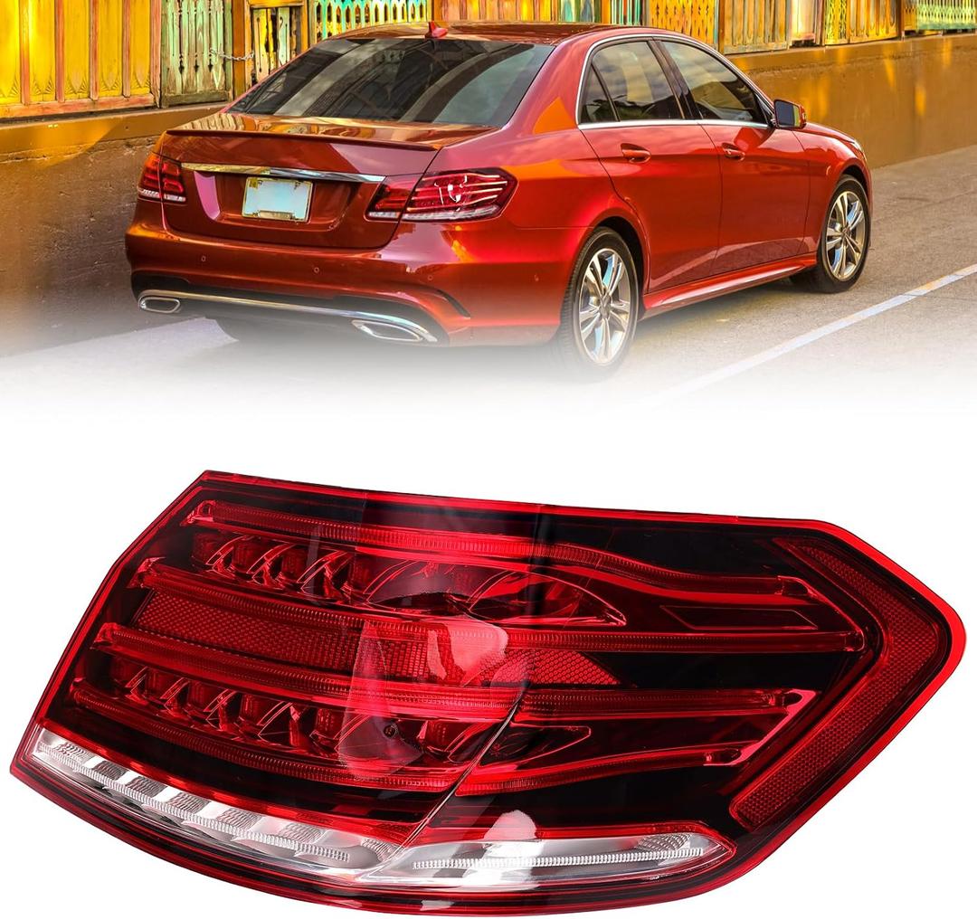 LED Tail Light Assembly Compatible with 2014-2016 Mercedes Benz W212 E-Class E250 E300 E350 E400 E550 E63 Outer Rear Lamp Replaces 2129061403 Passenger Side