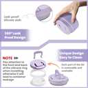 BABHAMNESS 13.5oz Soup Thermo for Hot Food Kids Insulated Vacuum Food Jar with Buckle Lid,Wide Mouth Leakproof Stainless Steel Lunch Container with Spoon-Purple