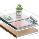 Paper Organizer Letter Tray, Clear Acrylic Paper Tray, School Teacher Office Supplies Organization, Stackable Desk File Organizer, Classroom Decor and Accessories-2 Pack