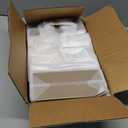 Purple Q Crafts Frosted Plastic Gift Bags 100 Pack 8" x 10" x 4" Clear Frosted Bags with Soft Loop Handles and Cardboard Insert, for Gifts Retail and More