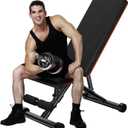 Sweetcrispy Ajustable Weight Bench for Home Gym, Foldable Workout Bench for Full Body Exercise or Strength Training, 795LBS Capacity Incline Decline Sit Up Exercise Bench Press (Modern Black)